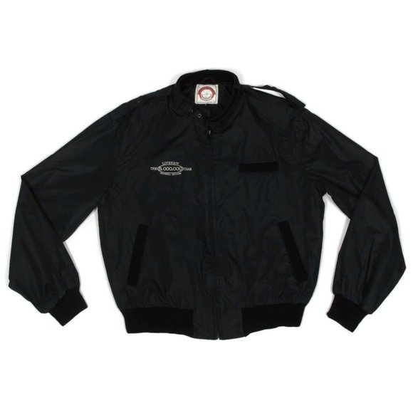 Vtg 80s  LOVERBOY 5 Million Team Columbia Records Black Bomber Jacket sz XL /097 - Picture 1 of 5